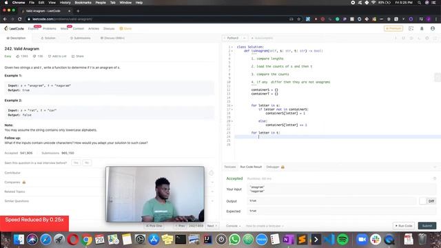 Valid Anagram Leetcode (Python Solution) смотреть онлайн