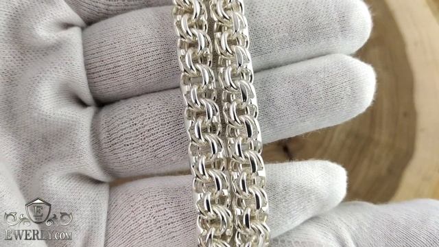 Цепь Бисмарк 100 грамм 60 см из серебра. Купить мужскую серебряную цепочку Бисмарк. смотреть онлайн