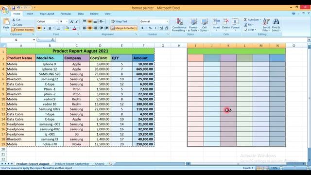 How to use Format Painter in excel with Very Easy Tricks | Excel in Hindi смотреть онлайн