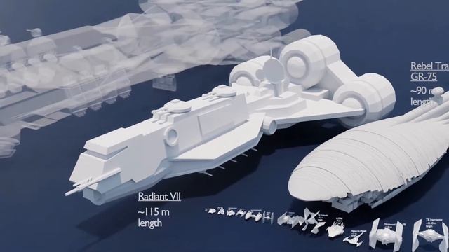 Star Wars Starships Size Comparison | 3D смотреть онлайн