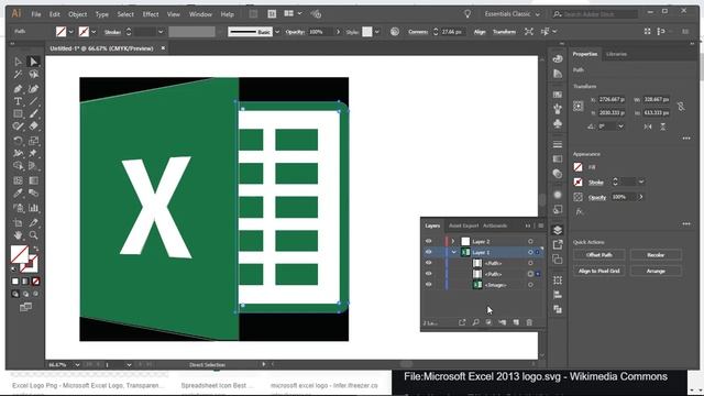 Create Microsoft Excel 2019 Logo with Adobe Illustrator cc смотреть онлайн