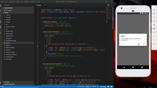 How to show an alert in React Native смотреть онлайн