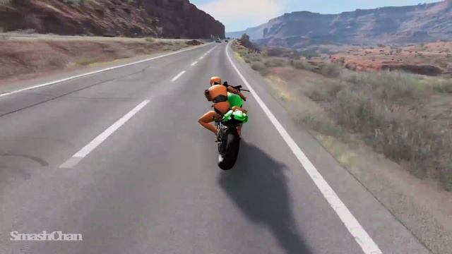 Motorbike Crashes #18 - BeamNG DRIVE | SmashChan