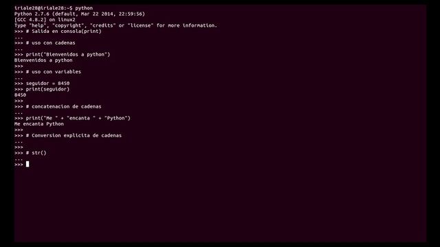 Salida en consola (print) en el lenguaje Python смотреть онлайн