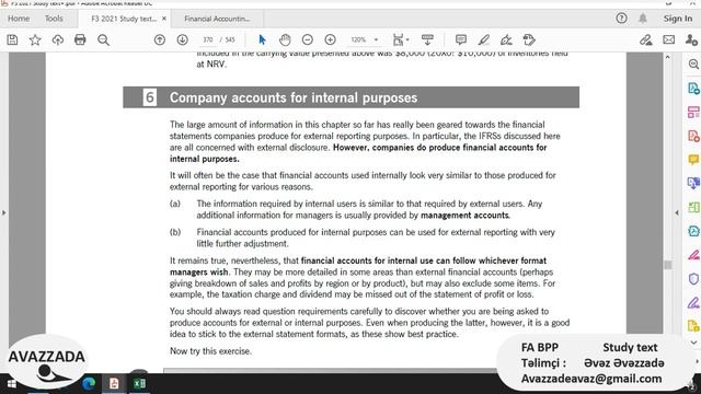 ACCA Financial Accounting FA F3 BPP ST Chapter 20 Preparation Of Financial Statements For Companies