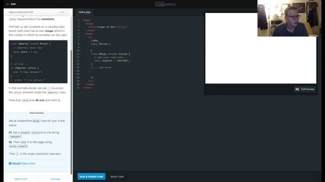 Learn PHP with CodeCademy: Object-Oriented PHP смотреть онлайн