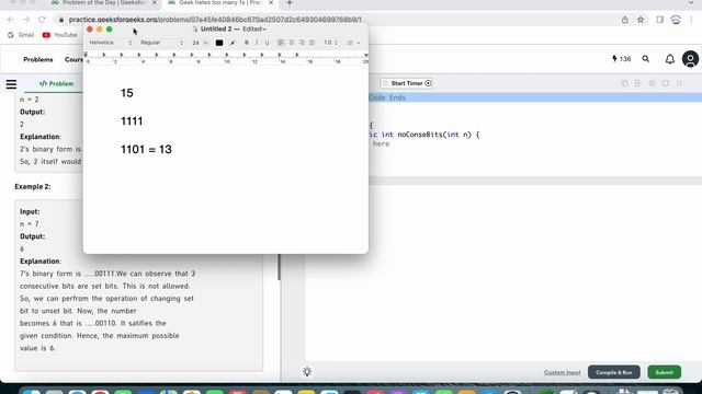 Geek hates too many 1s | GFG | POTD | 6th Mar 2023 | Java Soln using Strings | Problem Of the Day смотреть онлайн