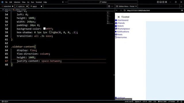 Create Sidebar Menu using HTML CSS & JavaScript смотреть онлайн