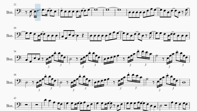 Bassoon Sheet Music: How to play Gimme Gimme Gimme by ABBA
