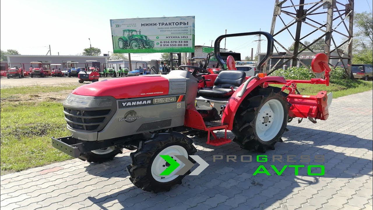 Японский минитрактор Yanmar RS-24 с ПСМ с документами контроль глубины вспашки реверс гидроусилитель смотреть онлайн