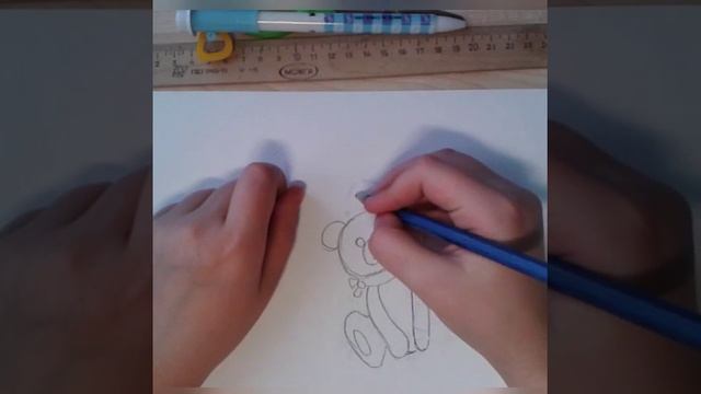 Как нарисовать милого мишку. смотреть онлайн