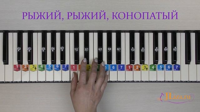 Рыжий рыжий конопатый. Как играть на пианино по схеме ноты цифрами. смотреть онлайн