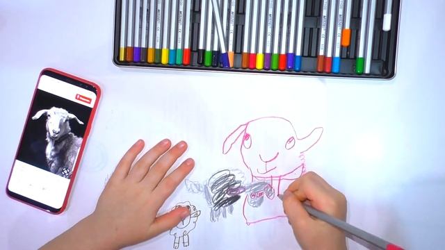 ОВЦА АЛЬПАКА И КОЗЕЛ урок рисования для детей Рисунки Матильды смотреть онлайн