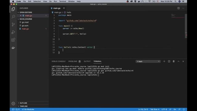 Hướng dẫn Backend Golang - Echo framework: Hello World [Bài 1] смотреть онлайн