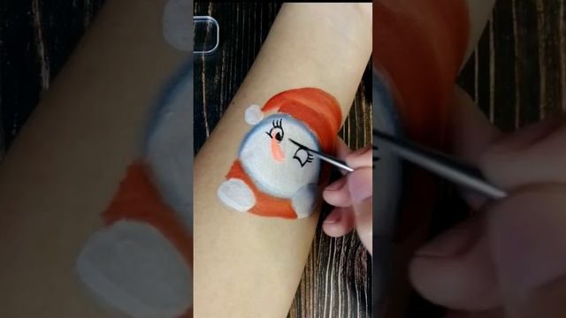 Аквагрим на руке «снеговик» с красками MAG от Ольги Горбачевой #аквагрим #аквагримнаруке #faceart смотреть онлайн