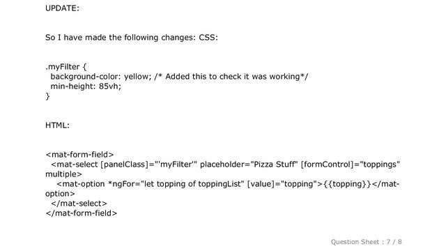 HTML : In angular7, how do I change the height of a mat-select when shows the list of items? смотреть онлайн