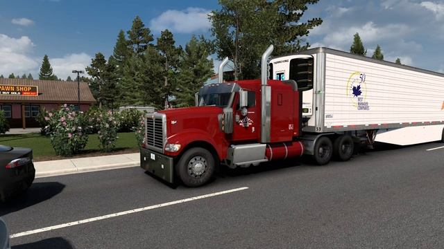 American Truck Simulator - International 9900i fruit delivery to Burns (OR) смотреть онлайн