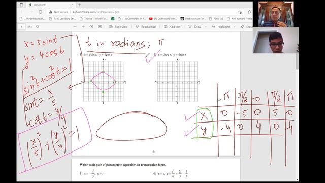 Parametric Equations and Graph Circle Parabola Ellipse Hyperbola with Aryan Grade 11 Math смотреть онлайн