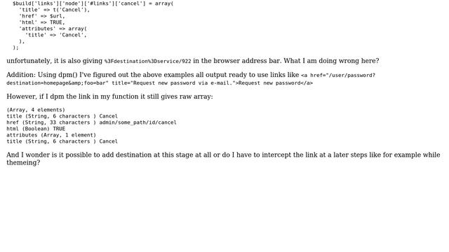 Drupal: How to add a "?destination=URL" to the node links? смотреть онлайн