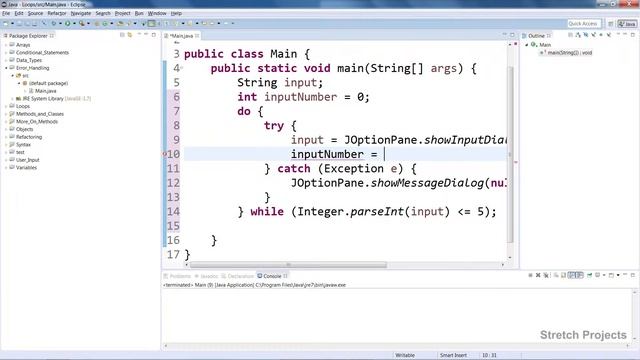 Learn Java: 15 Tutorial: Error handling смотреть онлайн