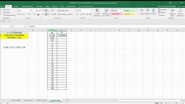FUNCIÓN LOGARITMO NATURAL EN EXCEL смотреть онлайн
