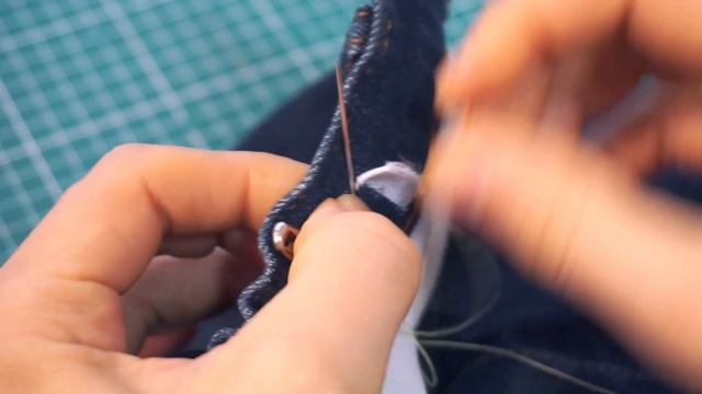 Since the waist of the pants is big, I put a rubber string by hand sewing смотреть онлайн