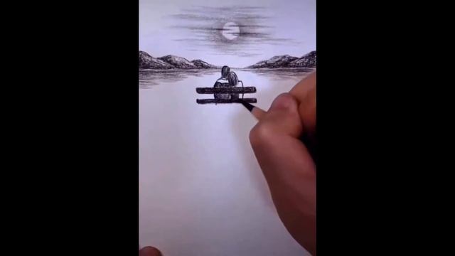 Как нарисовать романтическую пару на фоне красивого заката карандашом смотреть онлайн