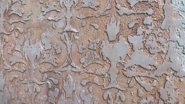Отделка стены декоративной штукатуркой в трафаретной технике. (Акцентная стена 7 кв.м.) смотреть онлайн