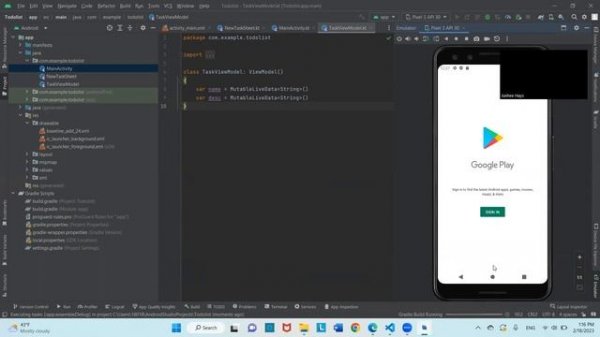 Create task manager app using Android Studio and Kotlin.