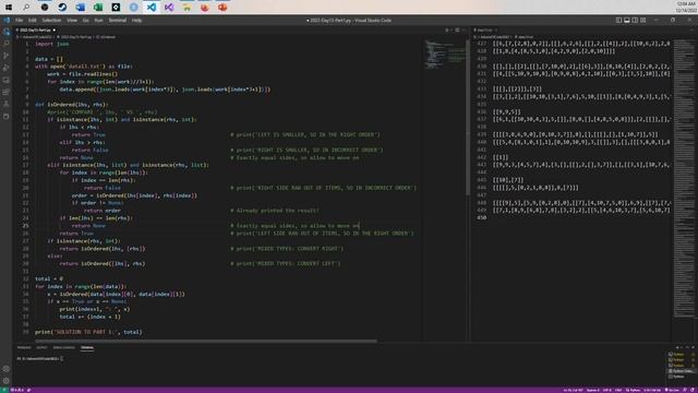 Python Solution - Advent of Code 2022 - Day 13 - Part 1 - Distress Signal смотреть онлайн
