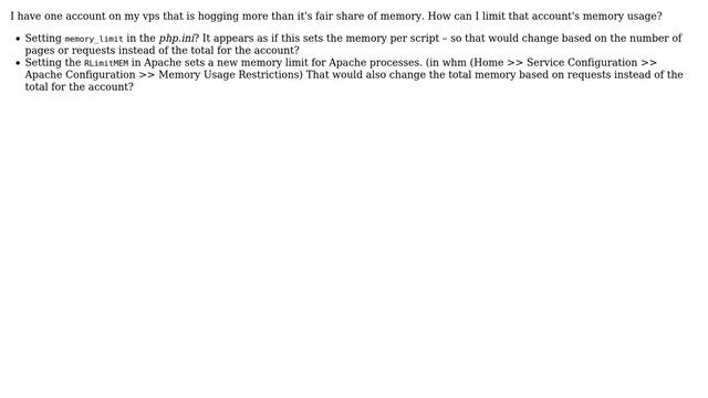 Webmasters: Can I set memory limits on cpanel acounts смотреть онлайн