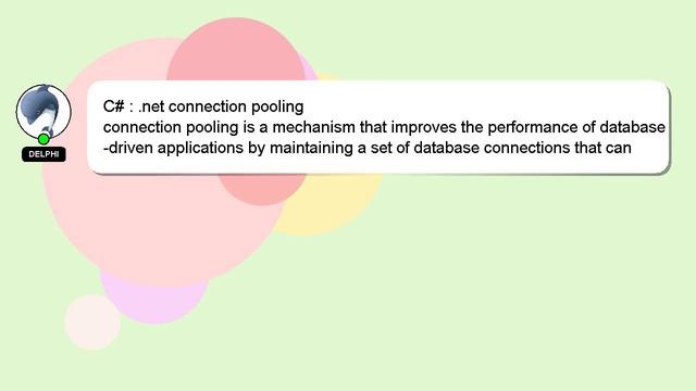 C# : .net connection pooling смотреть онлайн