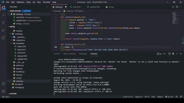 Notes Taking Website In Django | Part :- 3 Deleting The Note смотреть онлайн