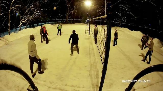 Волейбол зимой в ЦПКиО. Санкт-Петербург. смотреть онлайн
