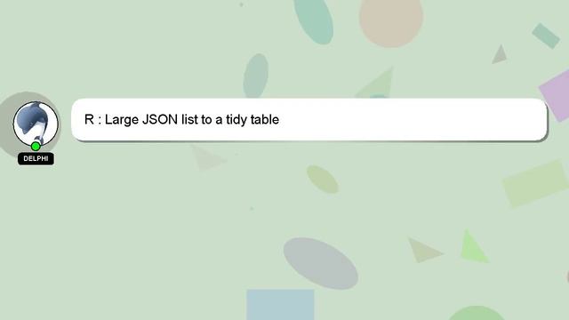 R : Large JSON list to a tidy table смотреть онлайн