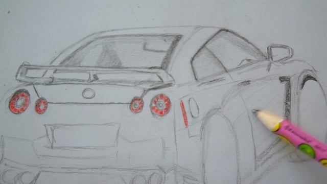 ? Auto zeichnen Nissan GT-R - How to draw a Car - Как нарисовать машину ниссан смотреть онлайн