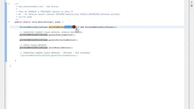Java Interview Question and Answer Can we inherit a private method from parent class in java смотреть онлайн
