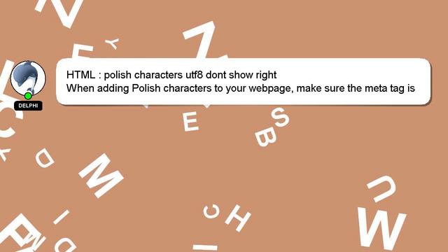 HTML : polish characters utf8 dont show right смотреть онлайн