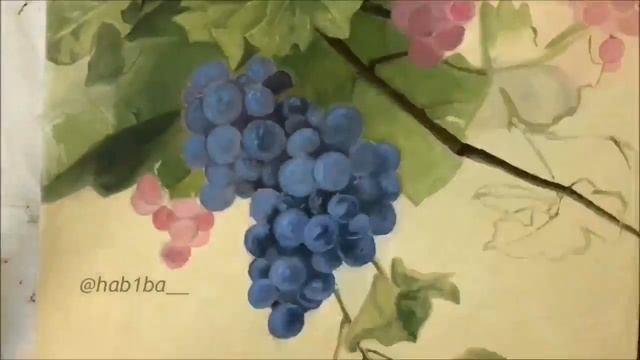 Процесс написания грозди винограда. process of drawing grapes смотреть онлайн