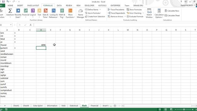 55 dərsə Excel: Dərs 37.8 - PI və Power funksiyası смотреть онлайн