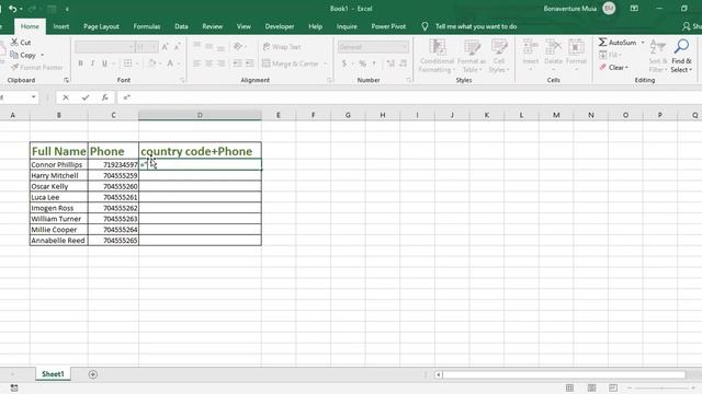ADD COUNTRY CODE TO A PHONE NUMBER IN EXCEL смотреть онлайн