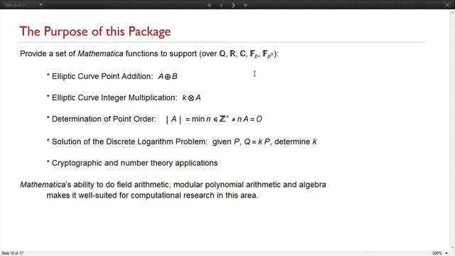 A Mathematica Package for Elliptic Curves смотреть онлайн