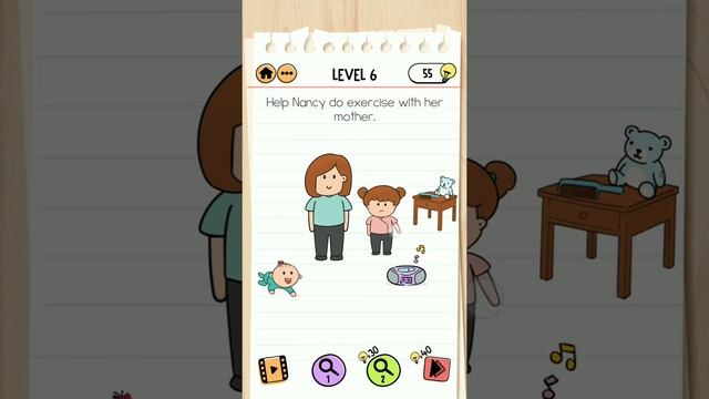Brain Test 2 Level 6 Help Nancy do exercise with her mother. смотреть онлайн