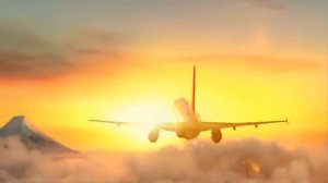 Самолёт в небе (футаж)