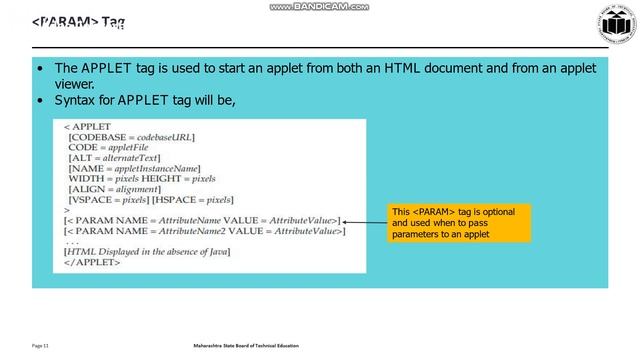 Applet tag, its attributes and Passing Parameters to Applet through Param tag смотреть онлайн