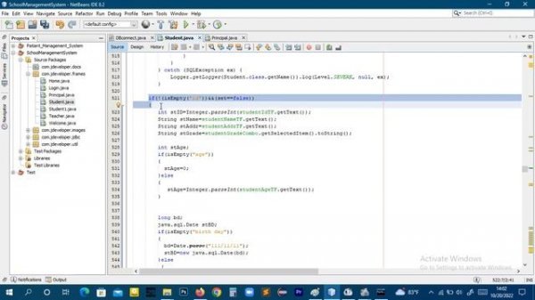 validate text fields || java homework