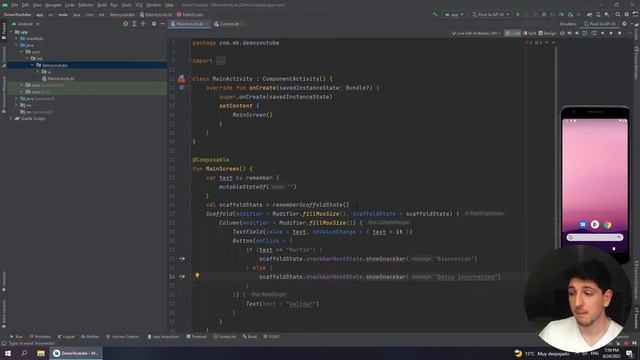 Mostrar un Snackbar en Jetpack Compose смотреть онлайн