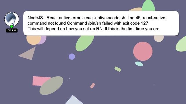 NodeJS : React native error - react-native-xcode.sh: line 45: react-native: command not found Comma смотреть онлайн