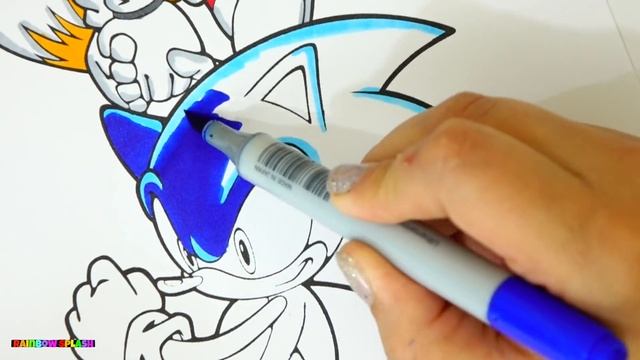 Sonic The Hedgehog Coloring Book Pages Tails Sega Genesis Playstation PS4 Rainbow Splash смотреть онлайн