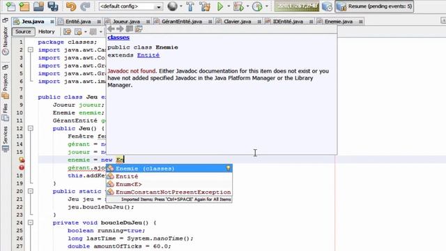 Jeu en java لعبة بالجافا 8 La classe Enemie العدو смотреть онлайн